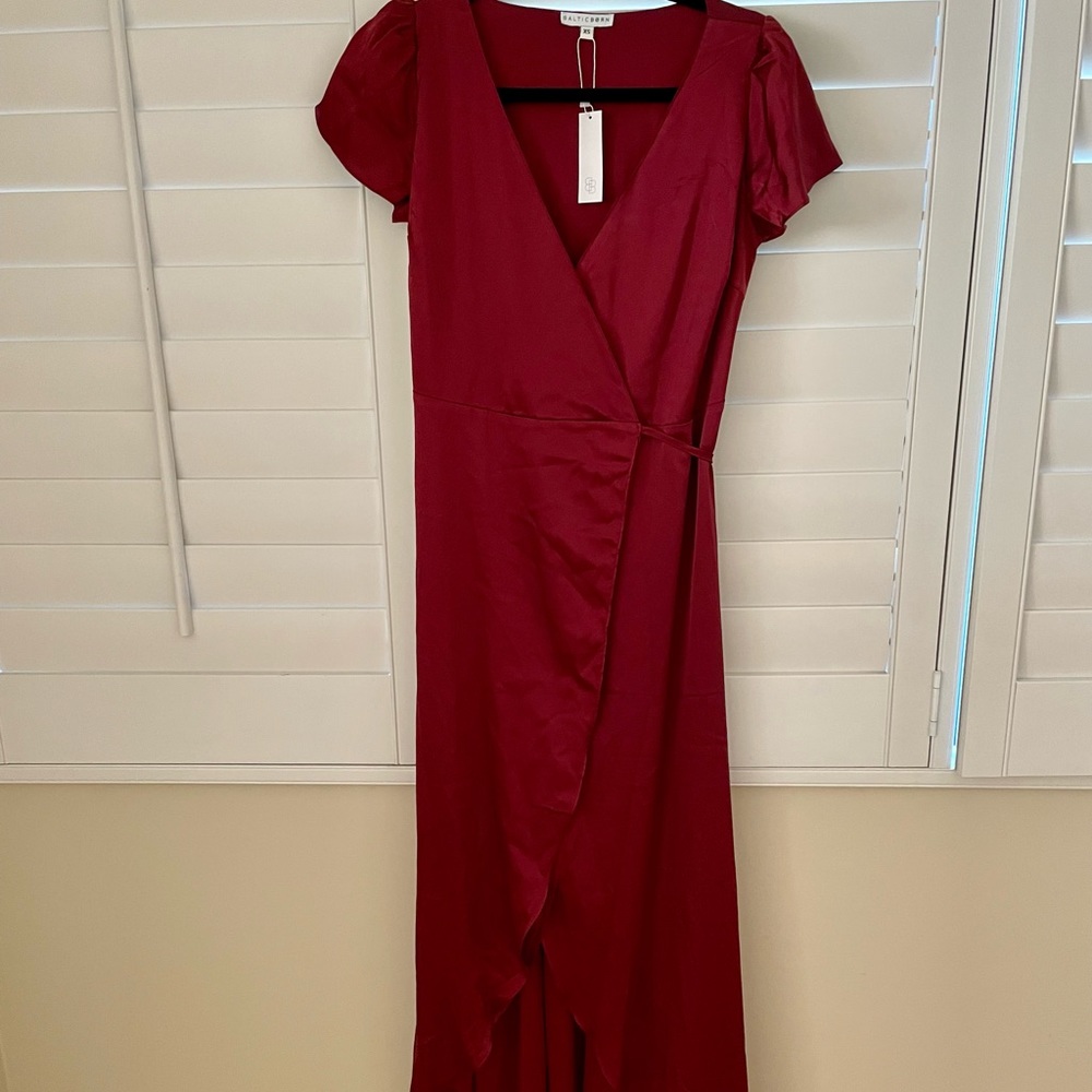 Baltic Born Krystal Satin Wrap gown size XS regular
